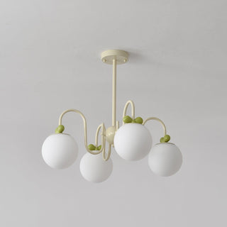 Cream Cherry Serene Metal Chandelier