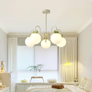 Cream Cherry Serene Metal Chandelier