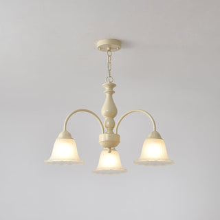 Cream Flower Floral Metal Chandelier