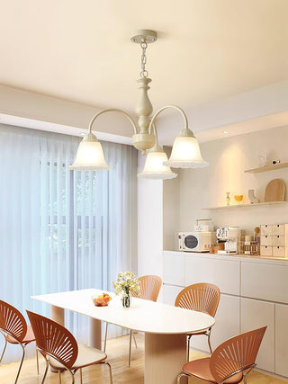 Cream Flower Floral Metal Chandelier