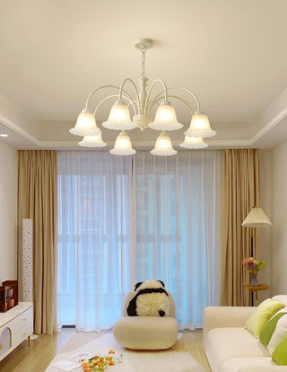 Cream Flower Floral Metal Chandelier