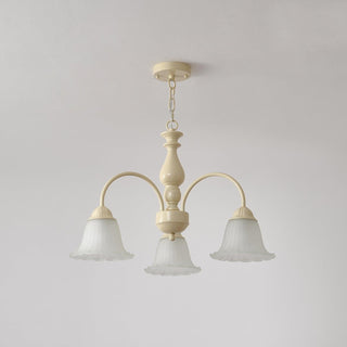 Cream Flower Floral Metal Chandelier