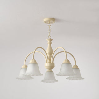 Cream Flower Floral Metal Chandelier