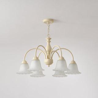 Cream Flower Floral Metal Chandelier