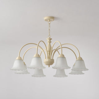 Cream Flower Floral Metal Chandelier