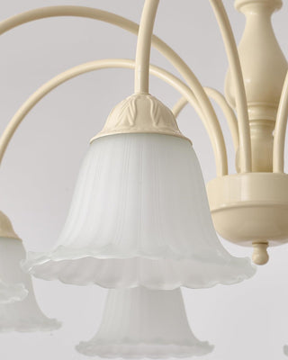Cream Flower Floral Metal Chandelier