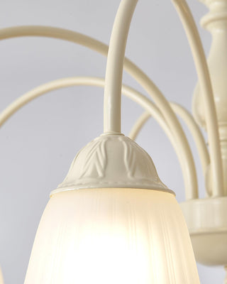 Cream Flower Floral Metal Chandelier