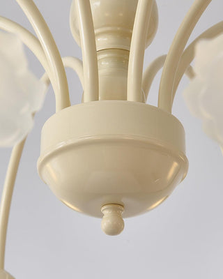 Cream Flower Floral Metal Chandelier