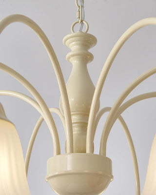 Cream Flower Floral Metal Chandelier