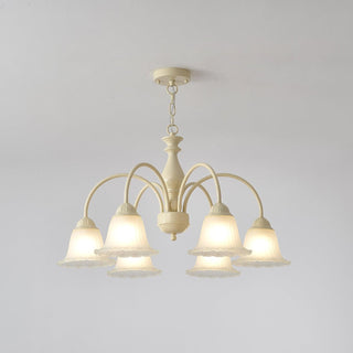 Cream Flower Floral Metal Chandelier