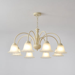 Cream Flower Floral Metal Chandelier
