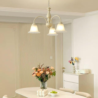 Cream Flower Floral Metal Chandelier