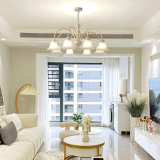 Cream Flower Floral Metal Chandelier