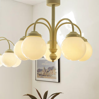 Cream Planet Retro Glass Chandelier