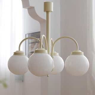 Cream Planet Retro Glass Chandelier