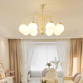 Cream Planet Retro Glass Chandelier