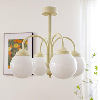 Cream Planet Retro Glass Chandelier