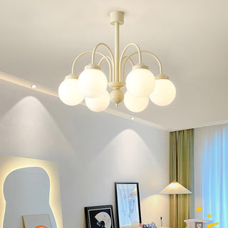 Cream Planet Retro Glass Chandelier