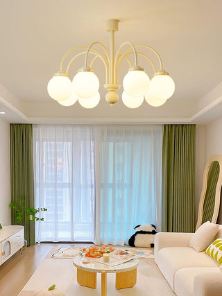 Cream Planet Retro Glass Chandelier