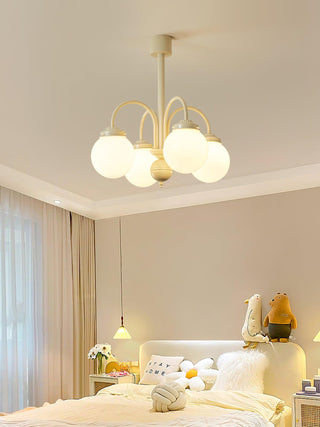 Cream Planet Retro Glass Chandelier