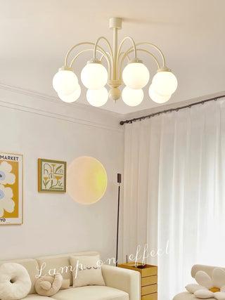 Cream Planet Retro Glass Chandelier