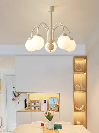 Cream Planet Retro Glass Chandelier