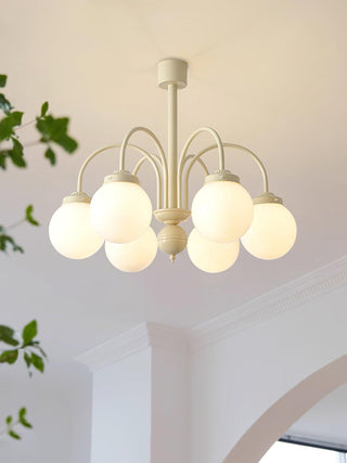 Cream Planet Retro Glass Chandelier
