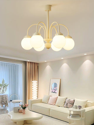 Cream Planet Retro Glass Chandelier