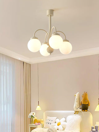 Cream Planet Retro Glass Chandelier