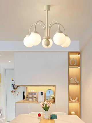 Cream Planet Retro Glass Chandelier