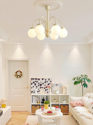 Cream Planet Retro Glass Chandelier