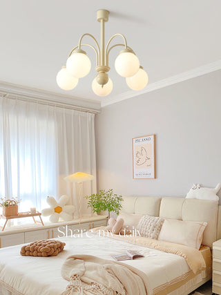 Cream Planet Retro Glass Chandelier