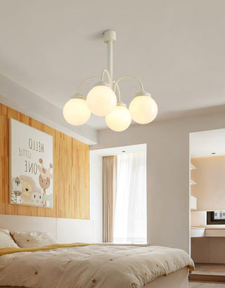 Cream Planet Retro Glass Chandelier