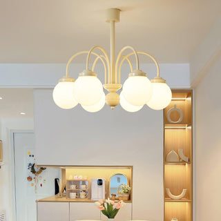 Cream Planet Retro Glass Chandelier