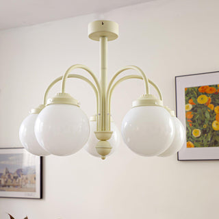 Cream Planet Retro Glass Chandelier