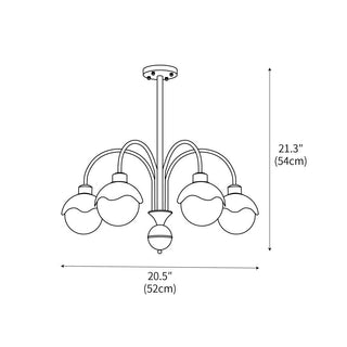 Creamy Lychee Matcha Fresh Metal Chandelier