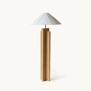 Cole Minimalist Wood Fabric Floor Lamp