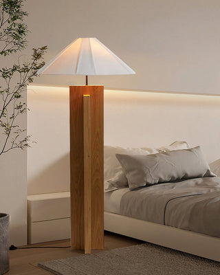 Cole Minimalist Wood Fabric Floor Lamp