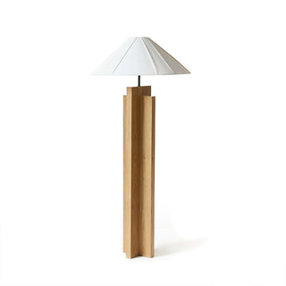 Cole Minimalist Wood Fabric Floor Lamp