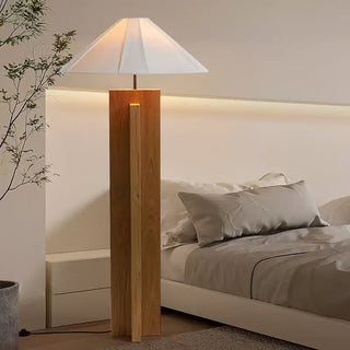 Cole Minimalist Wood Fabric Floor Lamp
