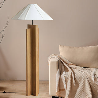 Cole Minimalist Wood Fabric Floor Lamp