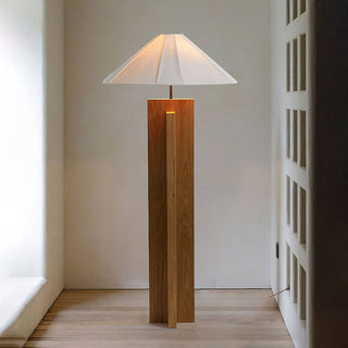 Cole Minimalist Wood Fabric Floor Lamp