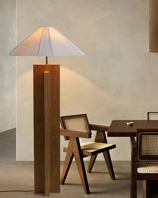 Cole Minimalist Wood Fabric Floor Lamp