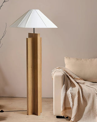 Cole Minimalist Wood Fabric Floor Lamp