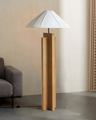 Cole Minimalist Wood Fabric Floor Lamp