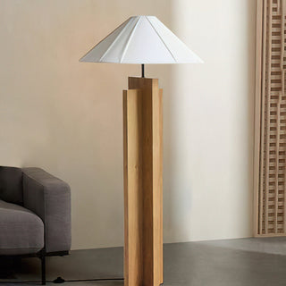 Cole Minimalist Wood Fabric Floor Lamp