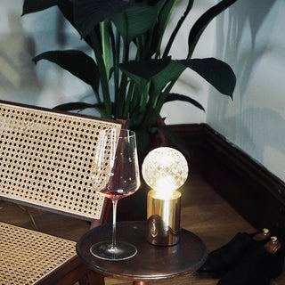 Aura Mid-Century Modern Brass Table Light