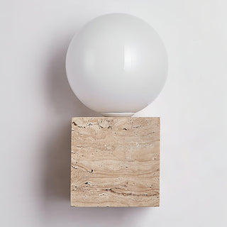 Cube Minimalist Travertine Wall Light