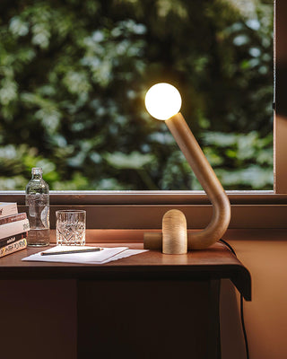 Sway Abstract Wood Table Lamp