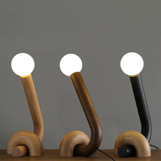 Sway Abstract Wood Table Lamp